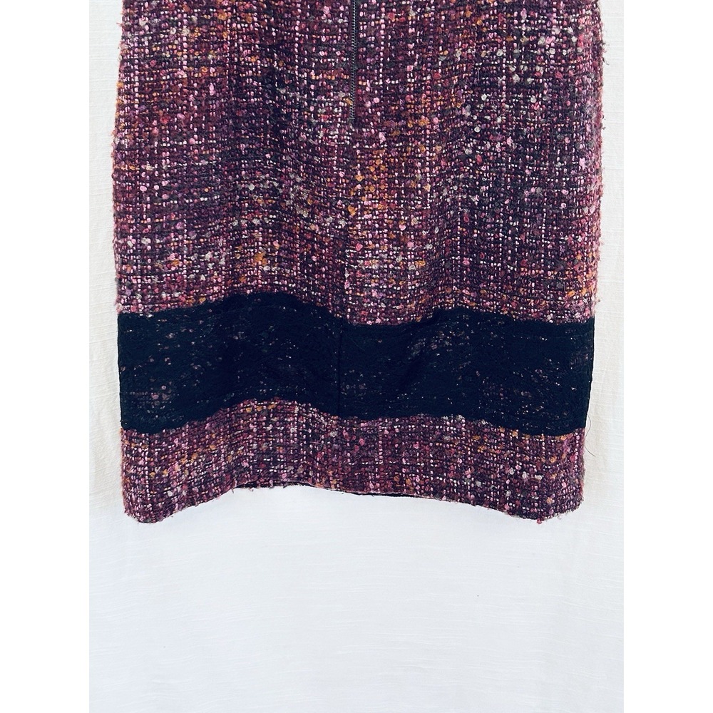 Ecetera Tweed Boucle Wool Blend Lace Dress With Leopard Lining - Picture 5 of 7